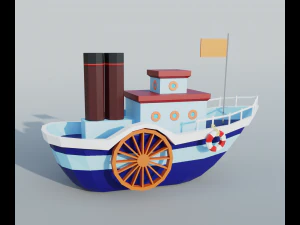 蒸気船 3Dモデル