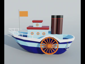 蒸気船 3Dモデル