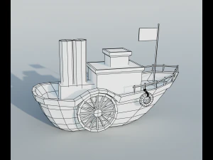 蒸気船 3Dモデル