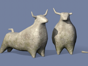 Stone bull statue Modelo 3D