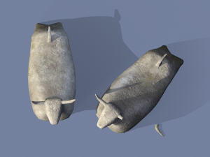 Stone bull statue Model 3D