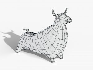 Stone bull statue Model 3D