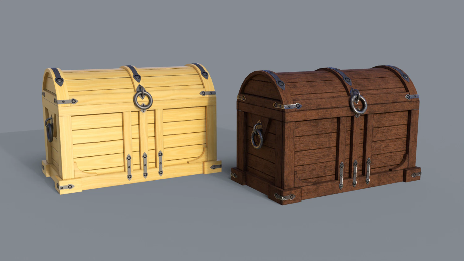 Old treasure chest pine and brown 3D Model .c4d .max .obj .3ds .fbx .stl .blend 