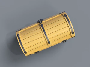 Old treasure chest pine and brown 3D Model