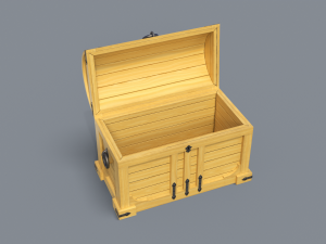 Old treasure chest pine and brown Modello 3D
