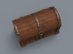 Old treasure chest pine and brown Modello 3D