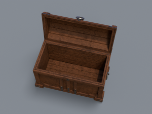 Old treasure chest pine and brown Modello 3D