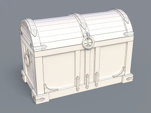 Old treasure chest pine and brown 3D Model