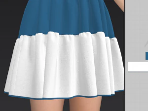 Woman dress with cascading ruffles 3D Model