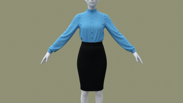 Woman Business suit 3D Модель .c4d .max .obj .3ds .fbx .stl .blend 