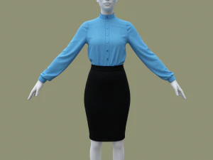 Terno de neg&oacute;cios feminino Modelo 3D
