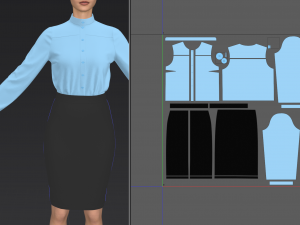 Woman Business suit 3D Модель