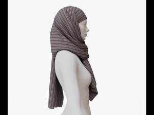 Medieval and winter long shawl 3D Model
