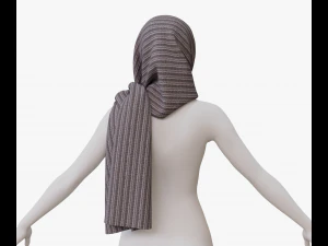 Medieval and winter long shawl 3D Model