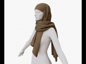 Medieval and winter long shawl 3D Model
