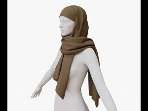 Medieval and winter long shawl 3D Model
