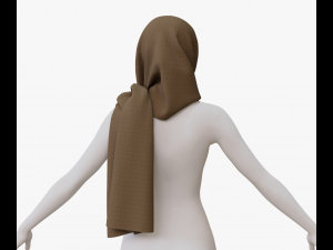 Medieval and winter long shawl 3D Model