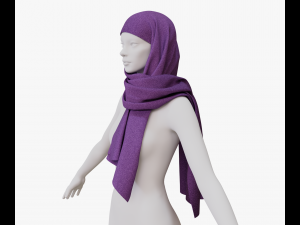 Medieval and winter long shawl 3D Model