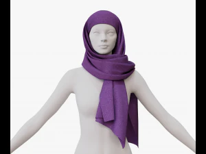 Medieval and winter long shawl 3D Model