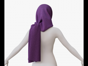 Medieval and winter long shawl 3D Model