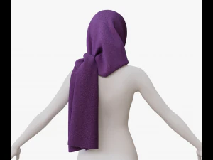 Medieval and winter long shawl 3D Model