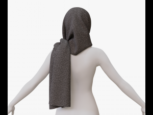 Medieval and winter long shawl 3D Model