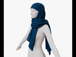 Medieval and winter long shawl 3D Model