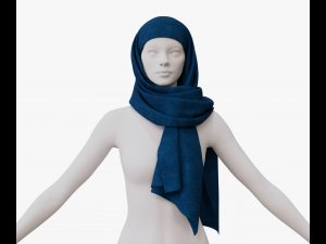 Medieval and winter long shawl 3D Model