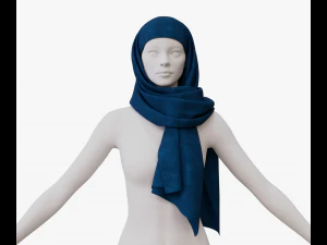 Medieval and winter long shawl 3D Model