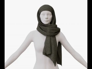 Medieval and winter long shawl 3D Model