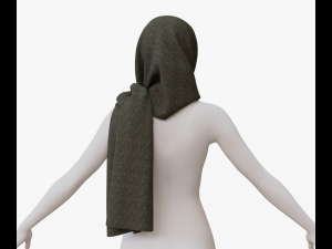Medieval and winter long shawl 3D Model