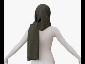 Medieval and winter long shawl 3D Model
