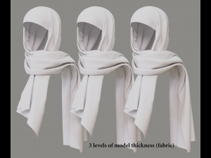 Medieval and winter long shawl 3D Model