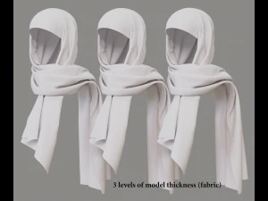 Medieval and winter long shawl 3D Model