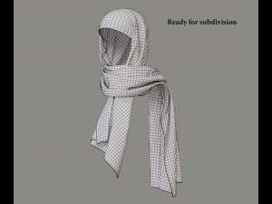 Medieval and winter long shawl 3D Model