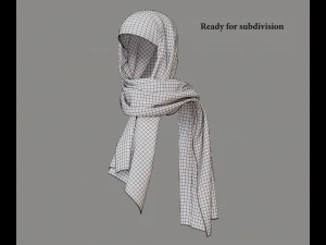 Medieval and winter long shawl 3D Model