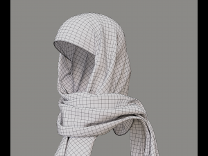 Medieval and winter long shawl 3D Model