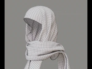 Medieval and winter long shawl 3D Model