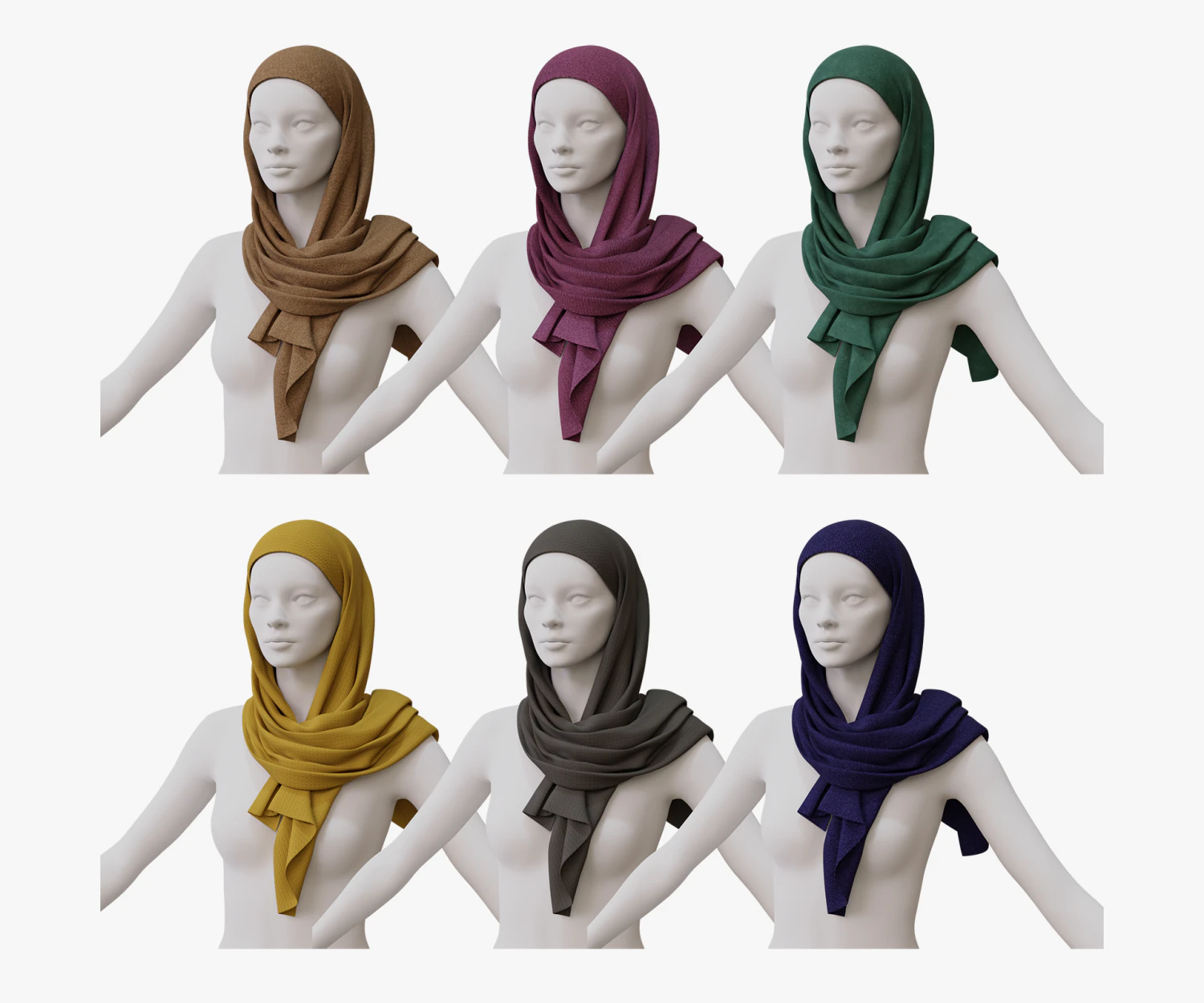 Medieval and winter shawl 3D Model .c4d .max .obj .3ds .fbx .stl .blend 