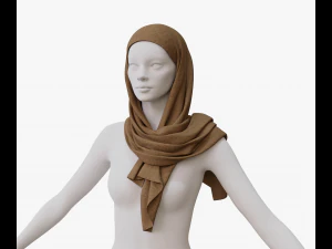 Medieval and winter shawl 3D Model