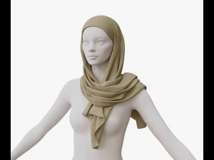Medieval and winter shawl 3D Model