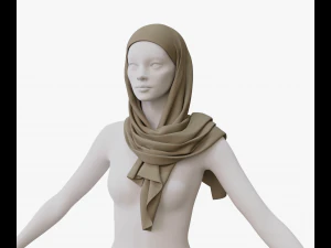 Medieval and winter shawl 3D Model