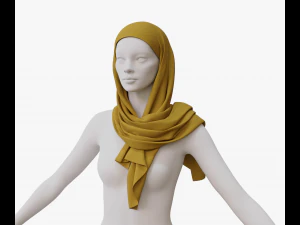 Medieval and winter shawl 3D Model