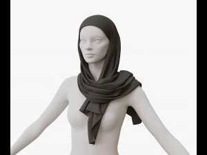 Medieval and winter shawl 3D Model