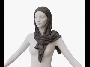 Medieval and winter shawl 3D Model