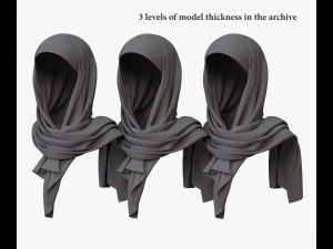 Medieval and winter shawl 3D Model