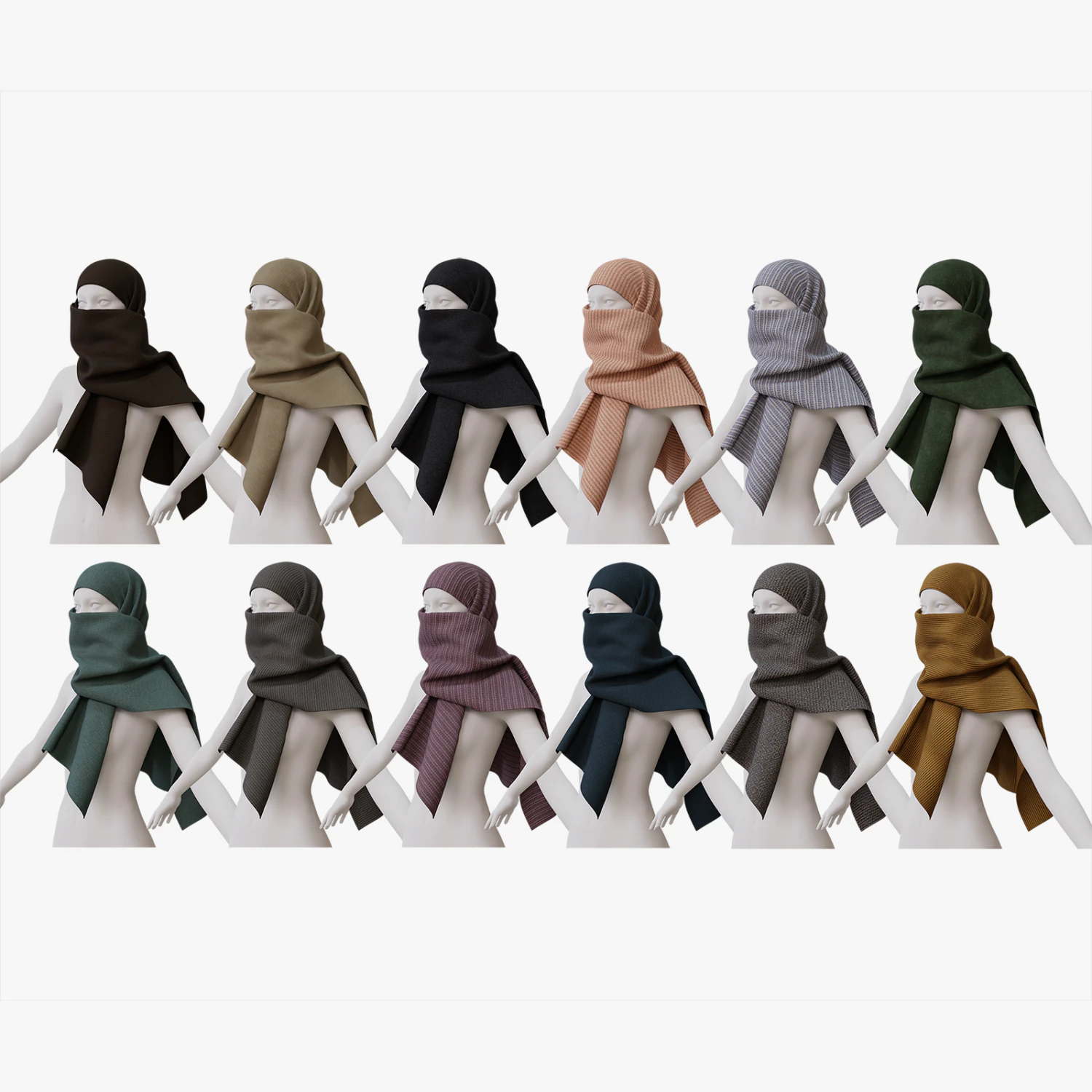 顔隠しスカーフ 3Dモデル .c4d .max .obj .3ds .fbx .stl .blend 