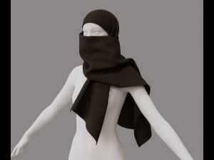 Face hiding scarf 3D 模型