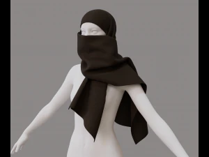 顔隠しスカーフ 3Dモデル