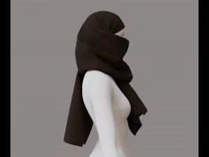 顔隠しスカーフ 3Dモデル